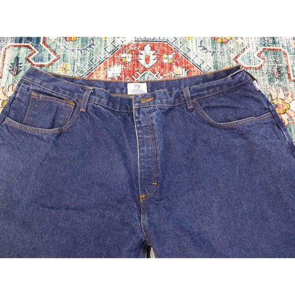 Tyndale FR Jeans Men's 44x29 (Tag 46x30) Dark Wide Leg FRMC 23CAL CAT2 NFPA2112 - Picture 4 of 12